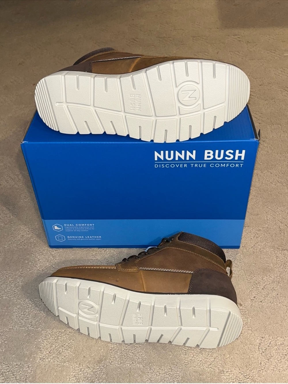 Nunn Bush Karnak Water Resistant Moc Toe Boots Tan Ch Men’s Size 12 - Picture 10 of 14